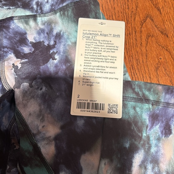 NWT Lululemon size 2 cropped align leggings - Picture 2 of 5